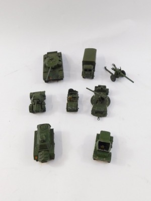 Diecast armoured vehicles, some marked Dinky. - 2