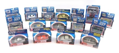 The Corgi 007 diecast vehicle range, to include You Only Live Twice Little Nellie, Thunderball Aston Martin DB5, Moonraker Space Shuttle, Aston Martin DBS, Die Another Day Aston Martin V12 Vanquish, Sunbeam Alpine, Goldfinger Rolls Royce, Aston Martin Van