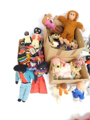 Toys and games, soft toys, Golly figures, red painted wooden train, Teddy Bears, planes, etc. (4 boxes 1 train) - 2