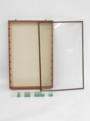 A glazed mahogany display cabinet, glass shelves, 84cm high, 54cm wide, 7cm deep. - 2