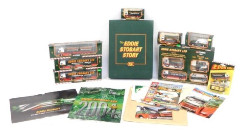 Eddie Stobart truck set and vehicles, comprising two truck sets, presentation pack set, calendar, two Eddie Stobart haulers, and a Ford Escort van, boxed. (a quantity)