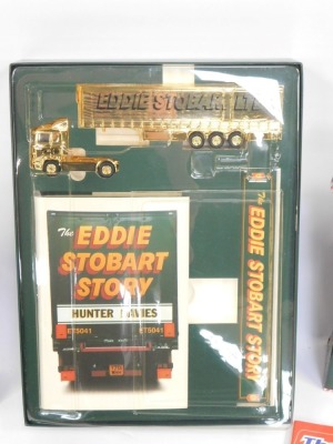 Eddie Stobart truck set and vehicles, comprising two truck sets, presentation pack set, calendar, two Eddie Stobart haulers, and a Ford Escort van, boxed. (a quantity) - 4