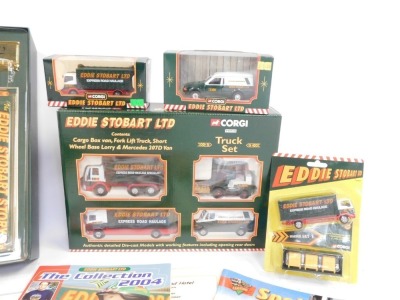 Eddie Stobart truck set and vehicles, comprising two truck sets, presentation pack set, calendar, two Eddie Stobart haulers, and a Ford Escort van, boxed. (a quantity) - 5