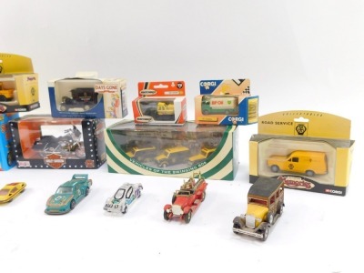 Diecast vehicles, play worn, boxed Harley Davidson motorbikes, AA Road Service collectables, Corgi Days Gone and other. (1 tray plus) - 3