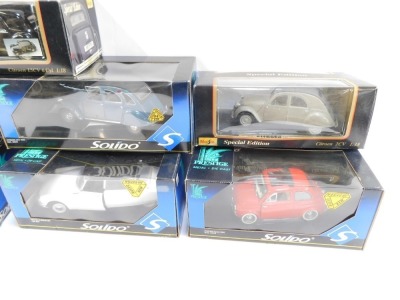 Seven Solido and Maisto diecast cast vehicles, comprising Solido Citroen HY1962, Citroen DS Berline 1963, Fiat 500 Open 1960, Citroen 2CV 1966, and Bugatti Royale and two Maisto models, a Citroen 15CV 6 CYL, and a Citroen 2CV, boxed. (7) - 3