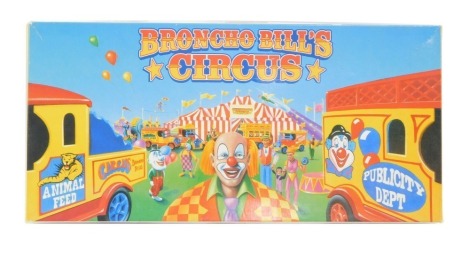 A Bronco Bills Circus diecast truck set, boxed.