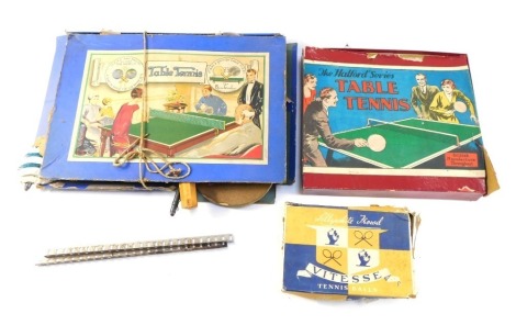 Vintage games, to include The Halford Series Table Tennis, Lilywhite Frowd tennis balls, The Table Tennis Association cased table tennis set, etc. (3)