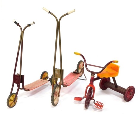 Two toy scooters and a trike. (3)