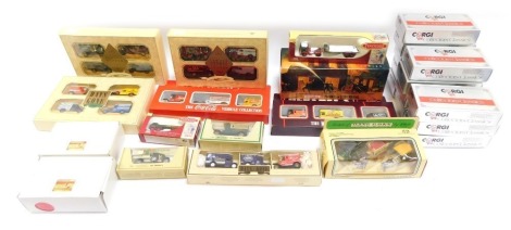 Diecast vehicles, to include Corgi Collector's Classics 1910 Renault, 1915 Ford Model T, 1927 3 litre Bentley (x3), 1912 Rolls Royce, Days Gone four pack advertising models (x3), Models of Yesteryear 1918 Crosley, Y12 Ford Model T, and three pack set, var