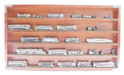 Diecast train models, in fitted display case. - 2