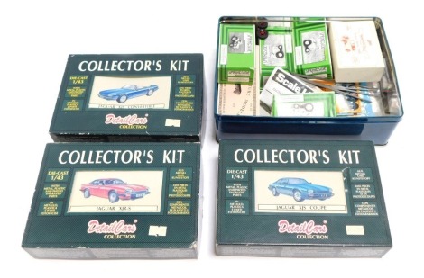 Diecast vehicles, comprising Detail Cars Collection Jaguar XJS convertible, Jaguar XJS Coupe, Jaguar XJRS and various Ring Side model tractors, Jodie Model cars, and accessories. (a quantity)