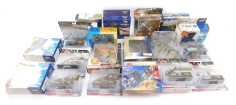 Diecast aeroplanes, including Avro Lancaster Nose Art, Corgi War Birds, Witty Wings Messerschmitt Battle of Britain and others, boxed. (2 boxes)