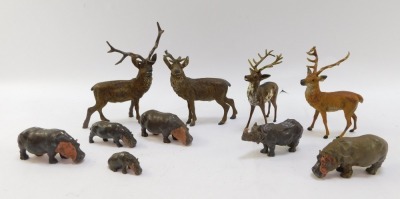 Lead animals, comprising hippos and deer. (1 tray) - 2