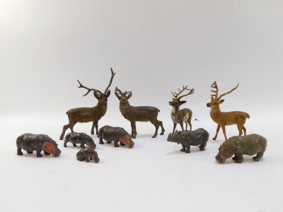 Lead animals, comprising hippos and deer. (1 tray) - 3