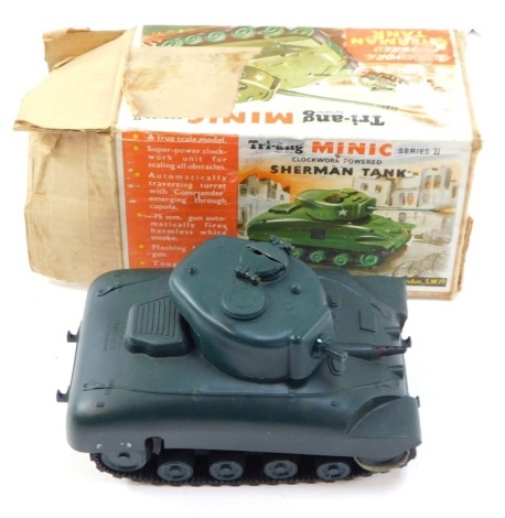 A Tri-ang Minic Sherman Tank, Series 2, boxed.