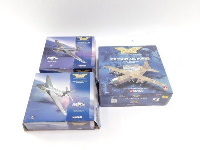 Three Aviation Archive models, comprising Lockhead 382 Hercules C1 Royal Air Force, Hawker Hunter FGA9 79 Squadron XG228, and Hawker Hunter F MK6 RAF Black Arrows, boxed. (3) - 2