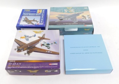 Aviation Archive models, comprising Douglas 47 Sky Train, P47D Thunderbolt and P51D Mustang, in presentation pack, a Blackburn Buccaneer S.MK2, Collector's Club Special Vickers Viscount 700 and a Corgi Haynes Miniature History Avro Lancaster, boxed. (4) - 2