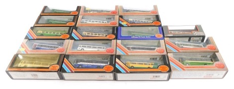 Exclusive First Editions diecast model buses, 1:76 scale. (1 tray plus)