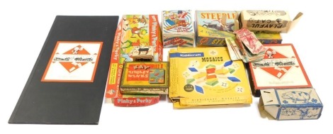 Vintage games, to include Steeplechase, Pinky & Perky card games, three legged pig, Silly Billy the Goat, Monopoly board and others. (a quantity)