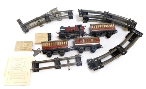 A Hornby Trains 101 tank and passenger set, boxed.