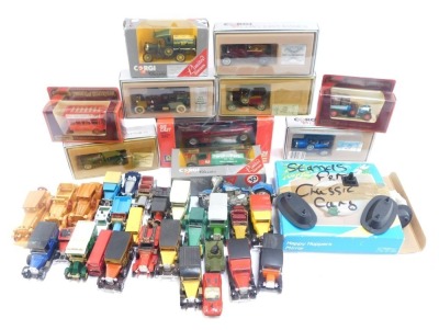 Diecast vehicles, play worn, Corgi Collector's Classics, Revell Metal BMW 850i, Polistil Thorneycroft Van, etc. (1 tray plus)