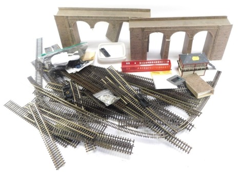 Railway OO gauge track and buildings. (1 box)