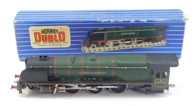A Hornby Dublo OO gauge Duchess of Montrose locomotive, BR green livery, 4-6-2, boxed. - 2