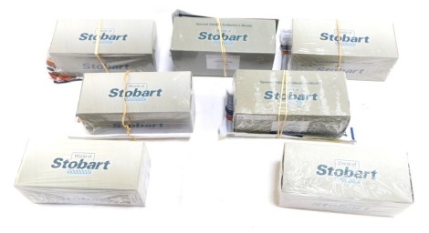 Seven World of Stobart diecast vehicles, 1:76 scale, comprising Fill-Upa Man Fuel Tanker, Renault Midliner Water Tender, DAF LF-Johnston 600 Road Sweeper, Gloster Sarrow Javelin, and three others, boxed. (7)