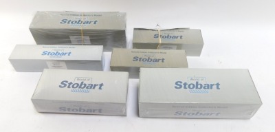 Six World of Stobart diecast vehicles, 1:76 scale, to include Scania Highline curtainside Stobart Power, Class 66411, and others, boxed. (6) - 2