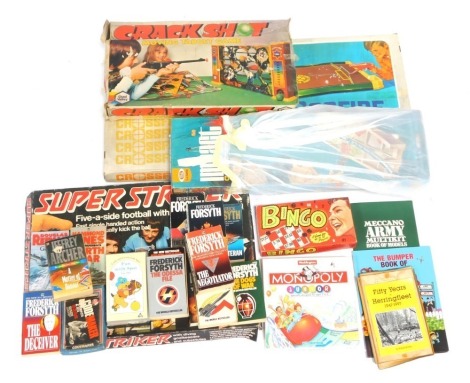 Toys and games, board games, Bingo, Monopoly, John Bull Printing Outfit No 8, VHS videos, books, etc. (a quantity)