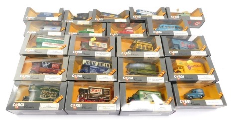 Diecast Corgi Classic trucks, to include advertising trucks, Bedfords and others, boxed. (2 trays)