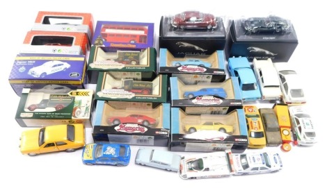 Diecast vehicles, comprising Eddie Stobart, Corgi Motoring Memories, Jaguar, unboxed examples, etc. (2 trays)