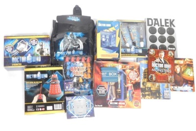 Dr Who memorabilia, comprising sonic screwdrivers, ceramic cookie jar, bag, inflatable remote controlled Dalek, annuals, etc. (1 box) - 2