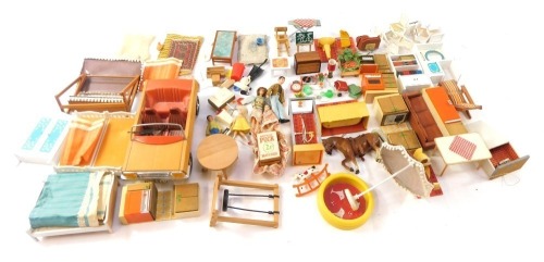 A group of 1960's / 1970's Lundby doll's house sets and cars. (1 tray)