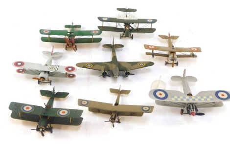 Kit built model aircraft. (1 tray)