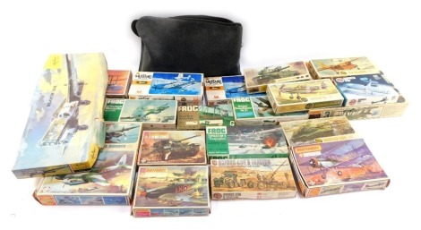 Matchbox Airfix and Revell models, aircraft, Army, Navy and others. (1 box)