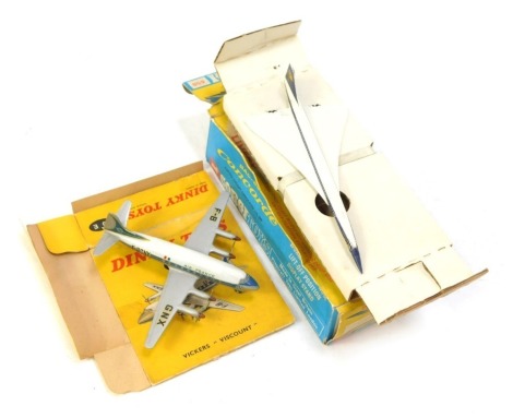 A Corgi Toys BAC-SUD Concorde, with BOAC livery, No 650, boxed and a Vickers Viscount. (2)