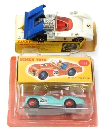 A Dinky Toys 223 Mclaren M8A Can AM, and a Dinky Toys 111 Triumph TR Sports, boxed. (2)