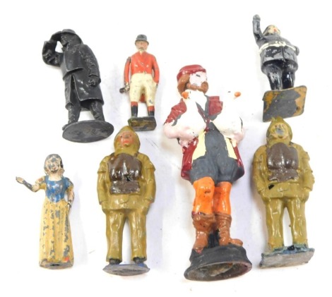 Painted lead soldiers, Continental figures, Snow White, etc. (1 bag)