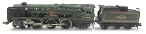 A OO gauge Barnstaple locomotive and tender, in green livery 20738. (AF)