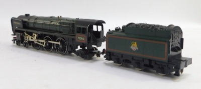 A Hornby OO gauge Robert Burns Britannia Class locomotive, BR green livery, partially boxed. - 3