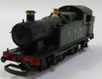 A Bachmann branch line OO gauge class 56 XX tank locomotive, 0-6-2, 6606 GWR green. - 2