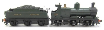 A Mainland GWR Deans Goods locomotive and tender, in green GWR livery, 0-6-0, 2516.