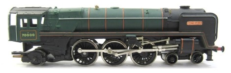 A Hornby OO gauge Britannia locomotive and tender, BR Class, black livery, 4-6-2.