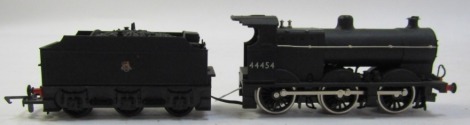 An Airfix OO gauge black Fowler locomotive and tender, BR black livery, 0-6-0, 44454.