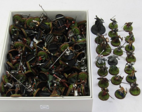 A group of Classic Warhammer painted soldiers.