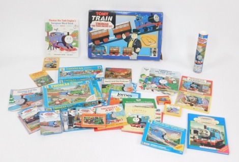 Thomas The Tank Engine toys, comprising Tomy Trains Thomas The Tank Engine Set, jigsaws, wall art, etc. (2 boxes)