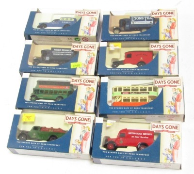 Eight Lledo Days Gone model vintage transport diecast vehicles, each in presentation box. (8)