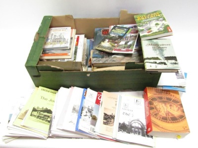 A group of railway journals and books, Railways for All, Railways Tours from 2000, 1970's and others, Great Railways Passage Times, Masters in Steam, Bus Pass Britain, and others. (1 box)