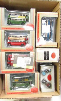 Exclusive First Edition diecast buses, 1:76 scale, boxed, and a small group of Oxford Railway Scale vehicles. (2 boxes) - 4